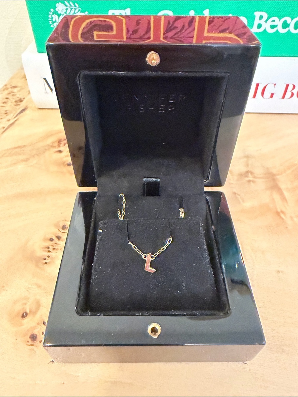 JENNIFER FISHER rose gold gothic Initial 'L' Necklace